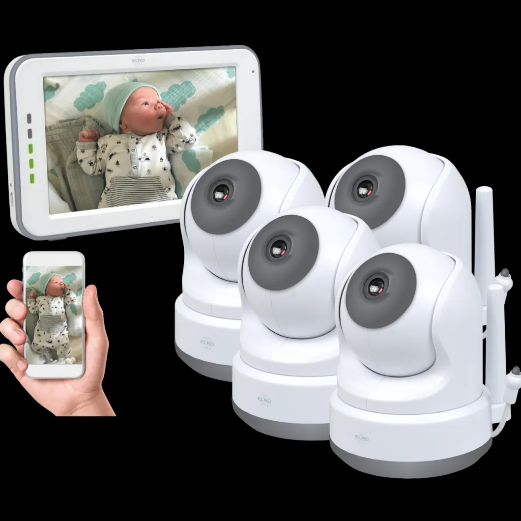 ELRO Baby Monitor Royale Hd Babyfoon Met 12,7 Cm Touchscreen En App - Met Drie Extra Babyfoons (Bc3000-4)