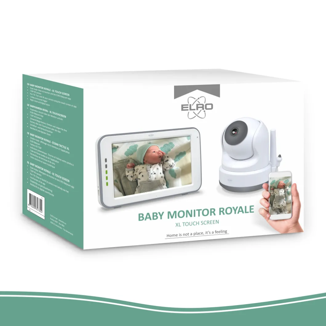 ELRO Baby Monitor Royale Hd Babyfoon Met 12,7 Cm Touchscreen En App - Met Drie Extra Babyfoons (Bc3000-4)