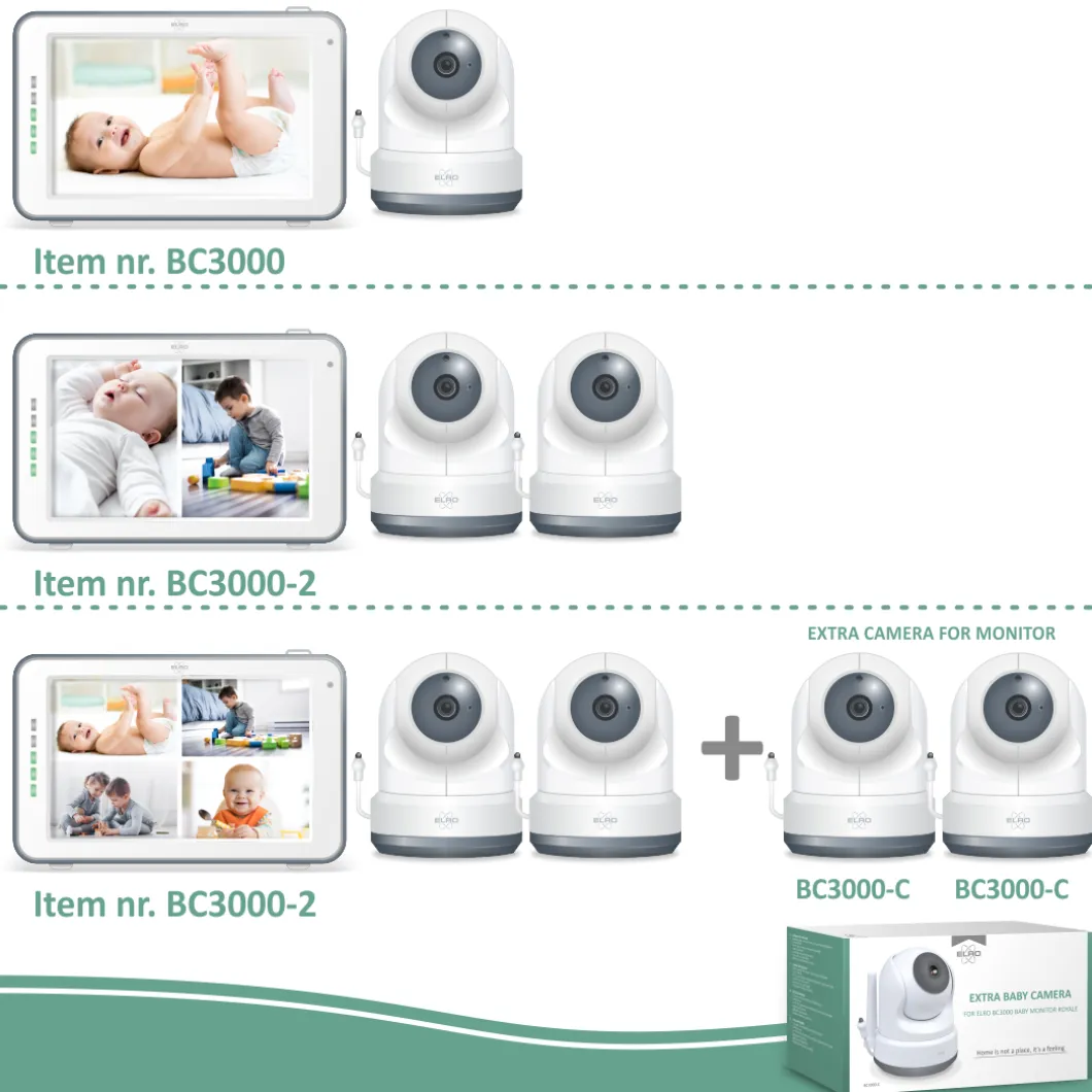 ELRO Baby Monitor Royale Hd Babyfoon Met 12,7 Cm Touchscreen En App - Met Extra Babyfoon (Bc3000-2)