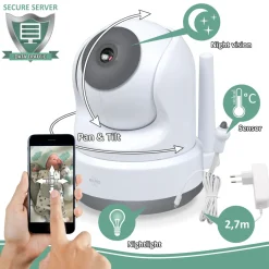 ELRO Baby Monitor Royale Hd Babyfoon Met 12,7 Cm Touchscreen En App - Met Extra Babyfoon (Bc3000-2)