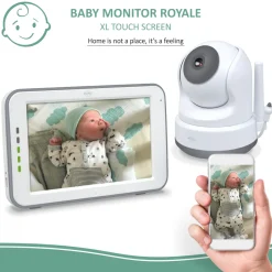 ELRO Baby Monitor Royale Hd Babyfoon Met 12,7 Cm Touchscreen En App - Met Twee Extra Babyfoons (Bc3000-3)