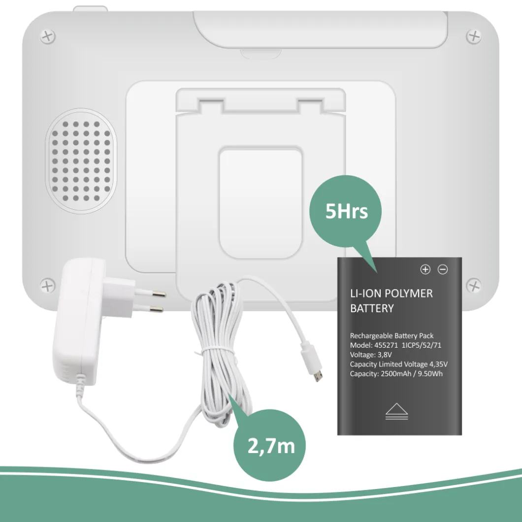 ELRO Baby Monitor Royale Hd Babyfoon Met 12,7 Cm Touchscreen En App - Met Twee Extra Babyfoons (Bc3000-3)
