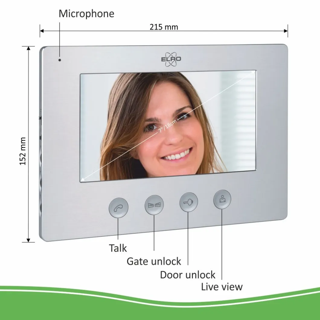 ELRO Bedraad Color Night Vision Deur Intercom Systeem Met Video (Dv477W)