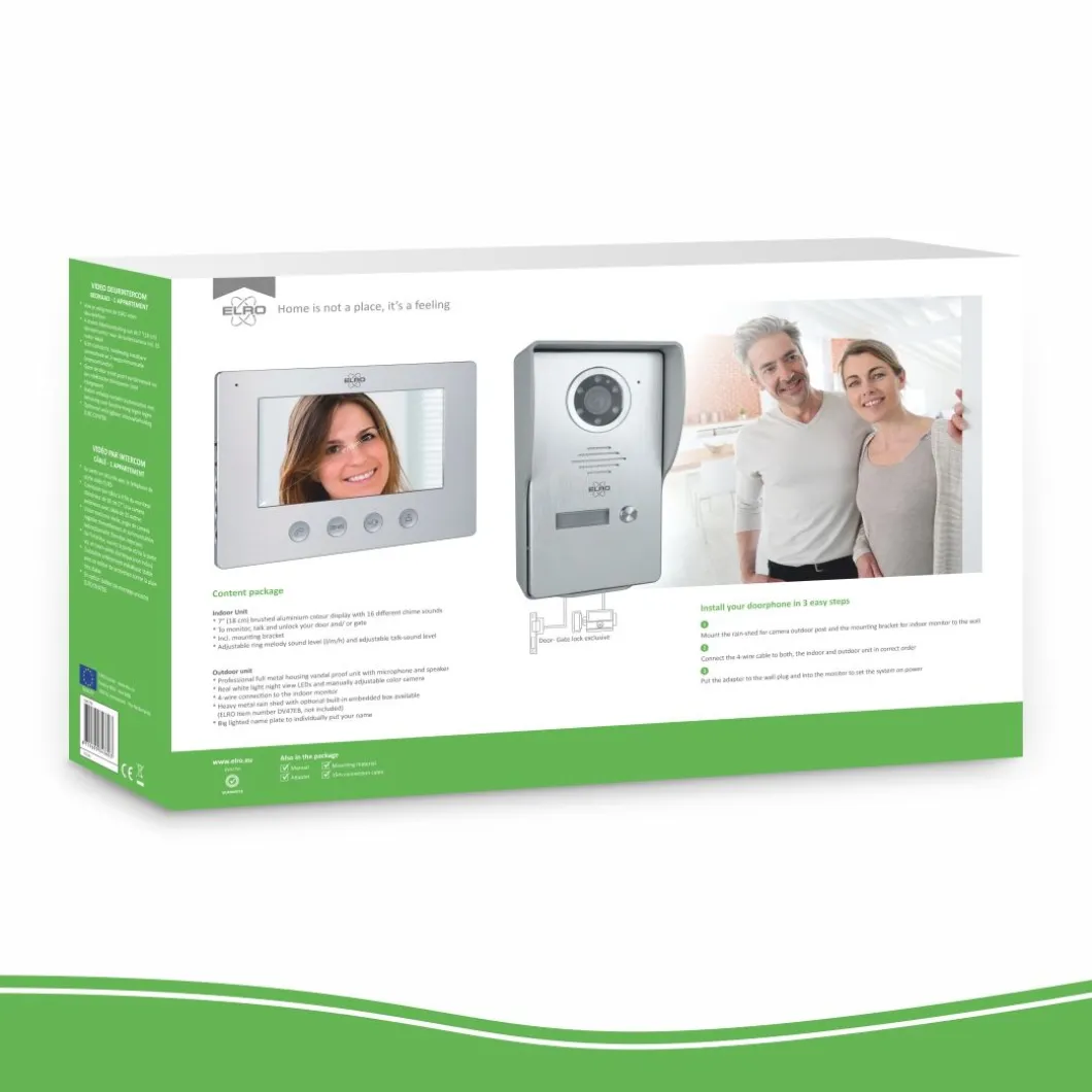 ELRO Bedraad Color Night Vision Deur Intercom Systeem Met Video (Dv477W)