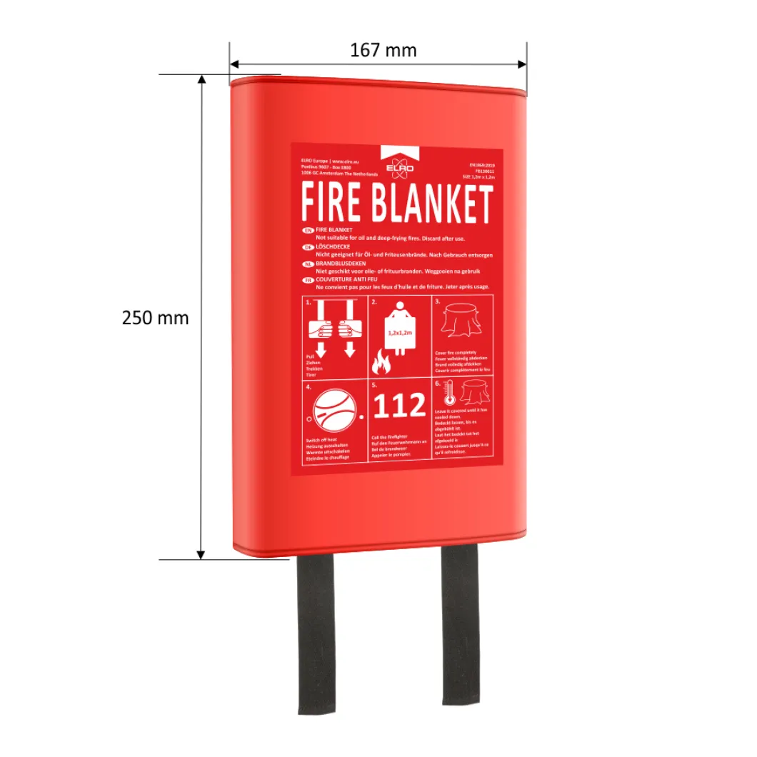ELRO Brandpreventieset - 2X Rookmelder Met 5 Jaar Batterij En Magneetmontage - Co Melder Met 10 Jaar Sensor - Blusdeken Hardcover 1,2M X 1,2M (Ff0404)