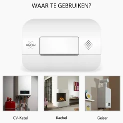 ELRO Brandpreventieset - 2X Rookmelder Met 5 Jaar Batterij En Magneetmontage - Co Melder Met 10 Jaar Sensor - Blusdeken Hardcover 1,2M X 1,2M (Ff0404)