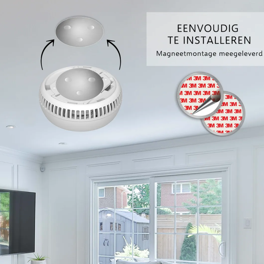 ELRO Brandpreventieset – 2X Rookmelders Met 5 Jaar Batterij En Magneet Montage + Koolmonoxidemelder Met 10 Jaar Sensor (Ff1840)