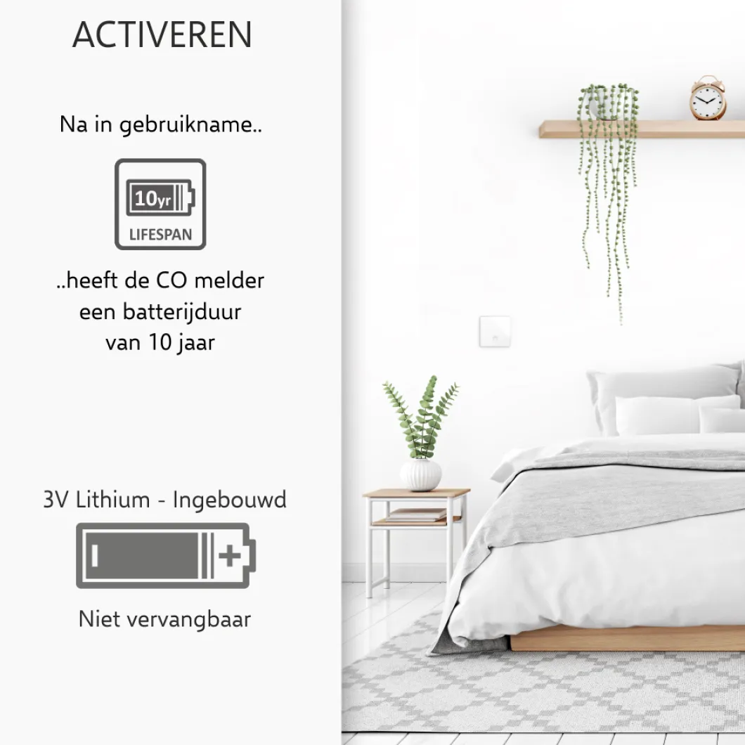 ELRO Design Brandpreventieset - 2X Ultra Dunne Rookmelder & Ultra Dunne Koolmonoxidemelder Met 10 Jaar Batterij - Voldoet Aan Europese Norm En14604 En En50291 (Ff4610)