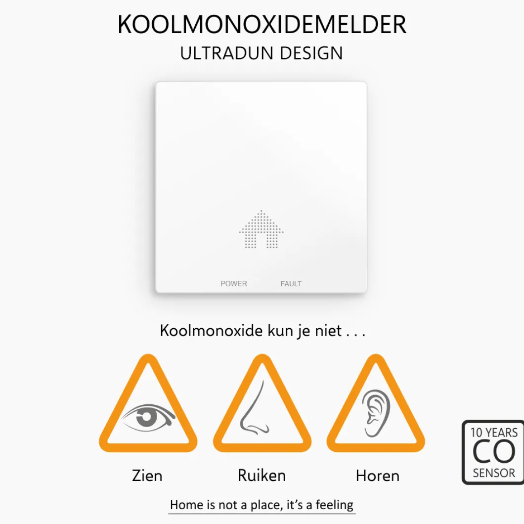 ELRO Design Brandpreventieset - 2X Ultra Dunne Rookmelder & Ultra Dunne Koolmonoxidemelder Met 10 Jaar Batterij - Voldoet Aan Europese Norm En14604 En En50291 (Ff4610)