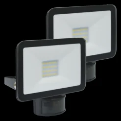 ELRO Design Led Buitenlamp Met Bewegingsmelder 20W - Zwart (2-Pack) (Lf5020P)