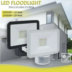 ELRO Design Led Buitenlamp Met Bewegingsmelder 20W - Zwart (2-Pack) (Lf5020P)