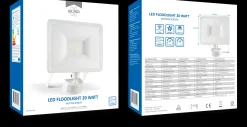 ELRO Design Led Buitenlamp Met Bewegingssensor - 20W – 1600Lm – Ip54 Waterdicht - Wit (Lf60-20-P-W)