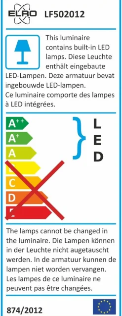 ELRO Design Led Buitenlamp 20 Watt - Zwart (Lf5020)