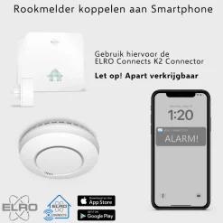 ELRO Draadloos Koppelbare Rookmelders - Met Hittesensor - Voldoet Aan Europese Norm En14604 - 2 Pack (Fz5002R)