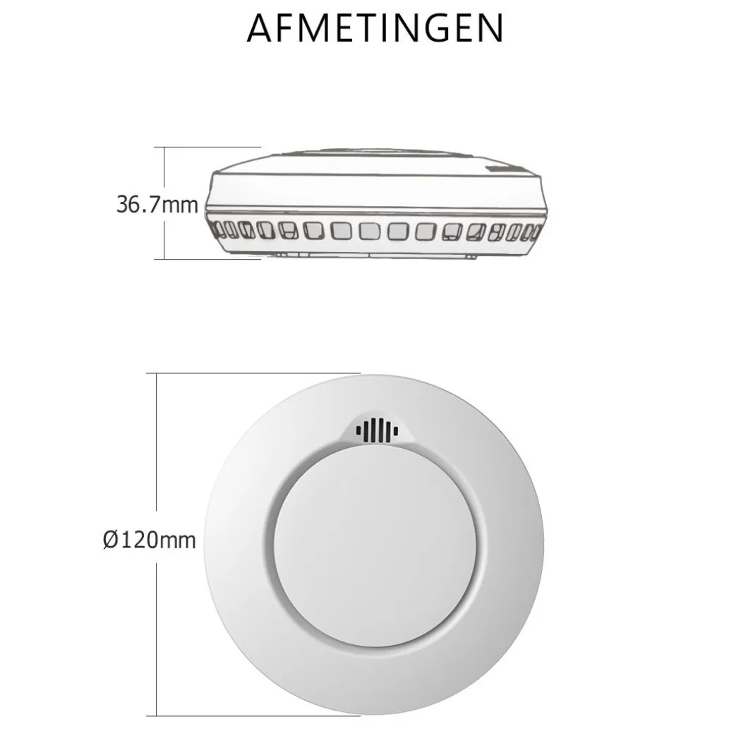 ELRO Draadloos Koppelbare Rookmelders - Met Hittesensor - Voldoet Aan Europese Norm En14604 - 2 Pack (Fz5002R)