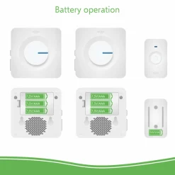 ELRO Draadloze Deurbel Set – Met 2X Ontvanger Op Batterij - Wit (Db3000-P1C2W)