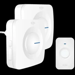 ELRO Draadloze Deurbel Set – Plug-In Ontvanger + Batterij Ontvanger (Db3000Pb-P1C2W)
