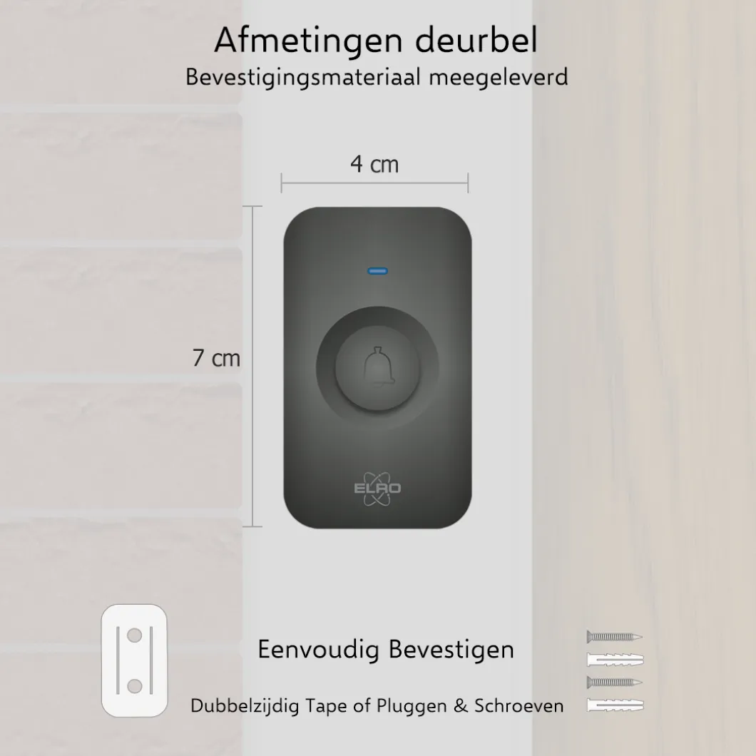 ELRO Draadloze Deurbel Set – 2X Plug-In Ontvanger (Db2000Pl-P1C2B)