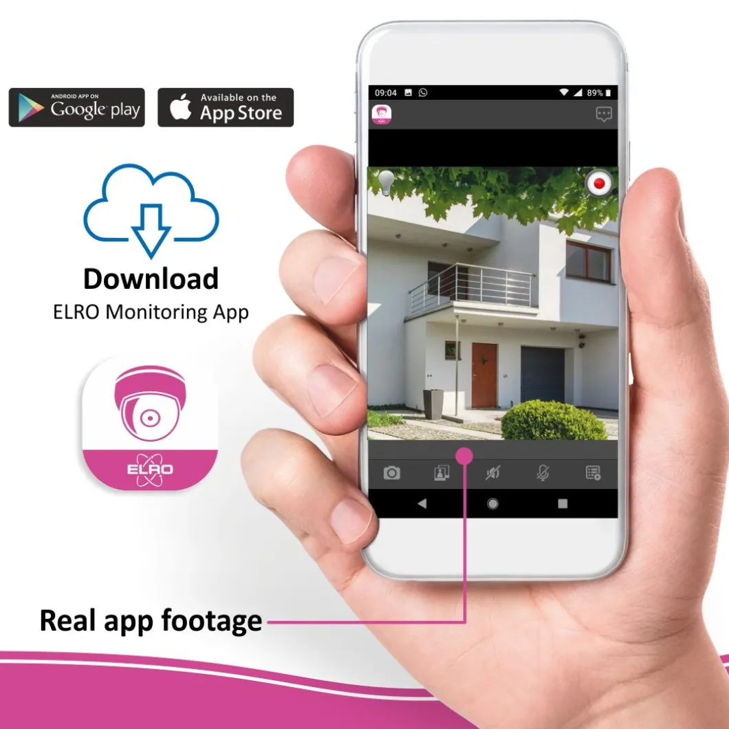 ELRO Draadloze Hd Beveiligingscamera Set Met 7" Scherm En App (Cz30Rips)