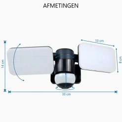 ELRO Duo Led Buitenlamp Met Bewegingssensor – 2X 10W – 1200Lm – Ip54 Waterdicht - Zwart (Lf70-20-P)