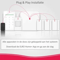 ELRO As90S Home+ Slim Draadloos Alarmsysteem – Wifi – Gsm Functie – Als Beste Getest (As90S)