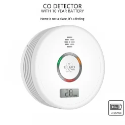 ELRO Pro Design Koolmonoxidemelder Met 10 Jaar Batterij - Automatische Zelftest - Voldoet Aan Europese Norm En50291 (Pk4910)