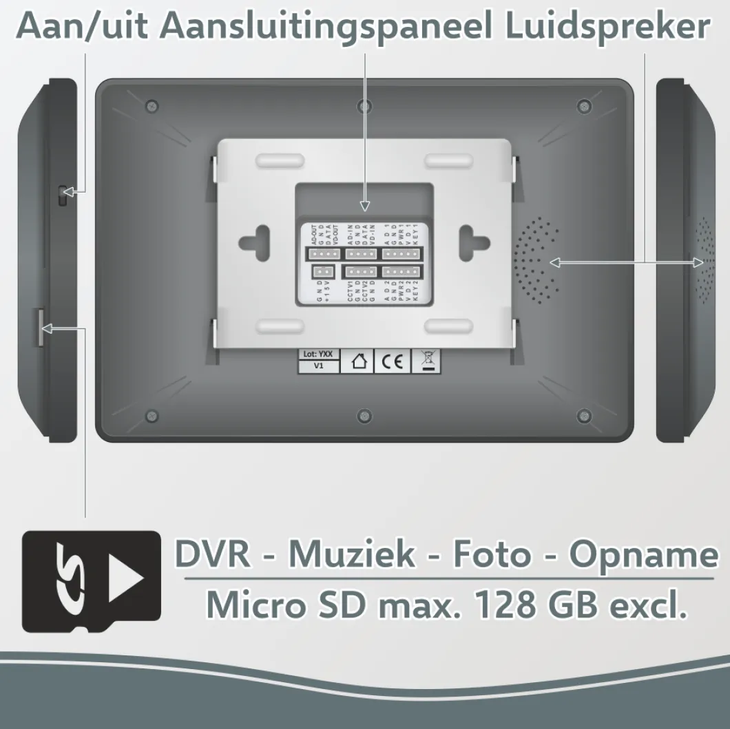 ELRO Pro Pv40 Full Hd Video Deur Intercom Systeem - 2 Appartementen (Pv40)