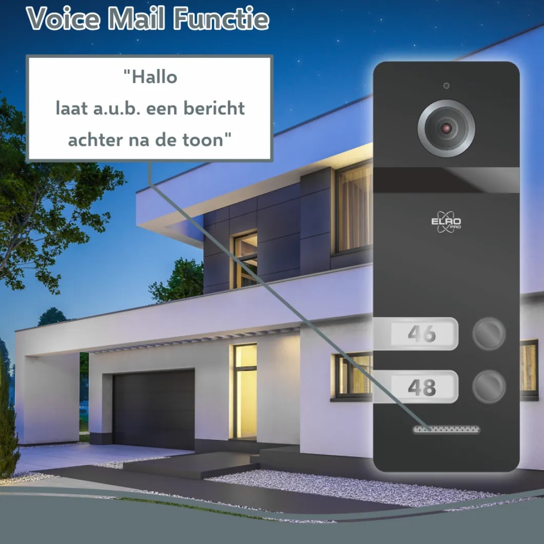 ELRO Pro Pv40 Full Hd Video Deur Intercom Systeem - 2 Appartementen (Pv40)