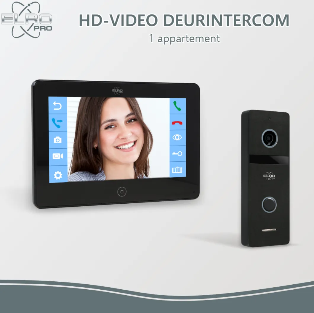 ELRO Pro Pv40 Full Hd Video Deur Intercom Systeem Met Extra Monitor (Pv40)