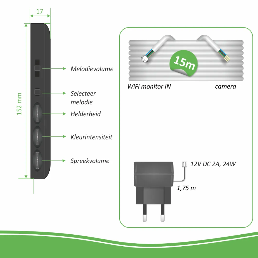 ELRO Ip Wifi Deurintercom Met 7" Monitor (Dv50)