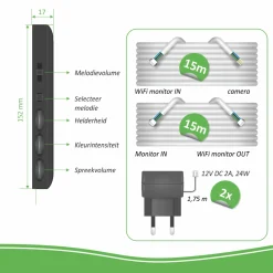 ELRO Ip Wifi Deurintercom Met 2 Monitoren (Dv50)