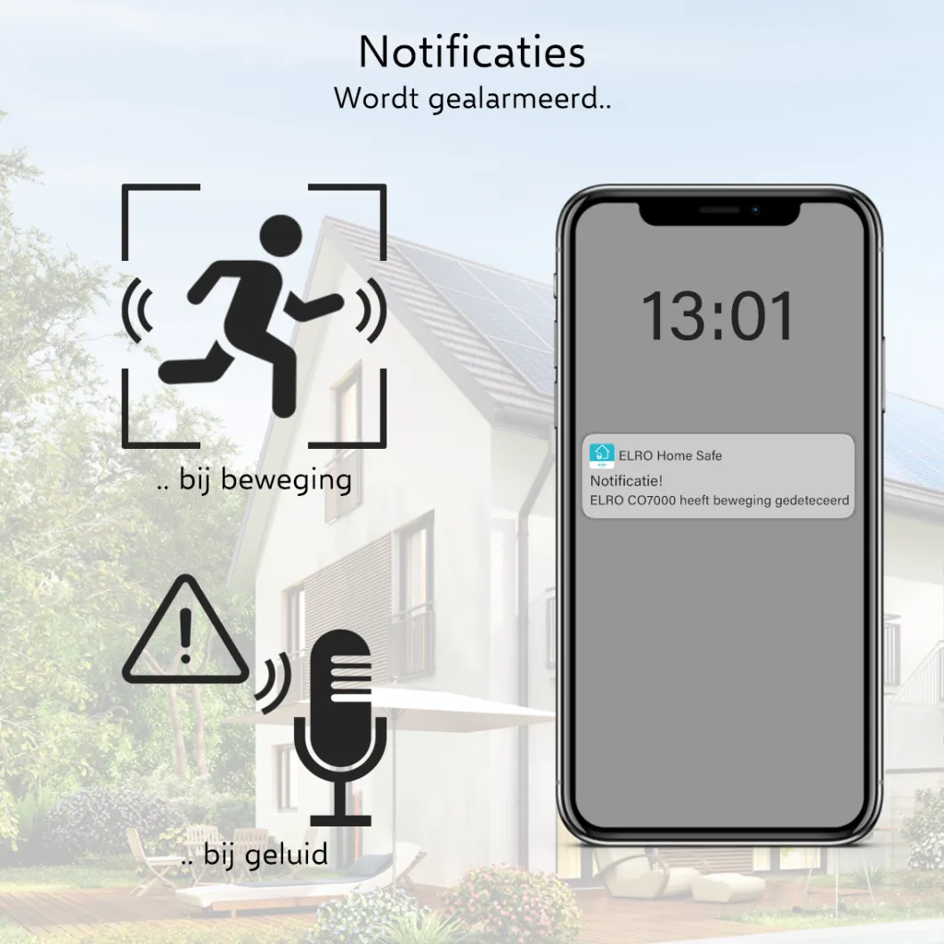 ELRO Outdoor Wifi Ip Beveiligingscamera Met Bewegingsmelder En Nachtzicht – Full Hd 1080P Bewakingscamera – Ip66 Waterdicht (Co7000)