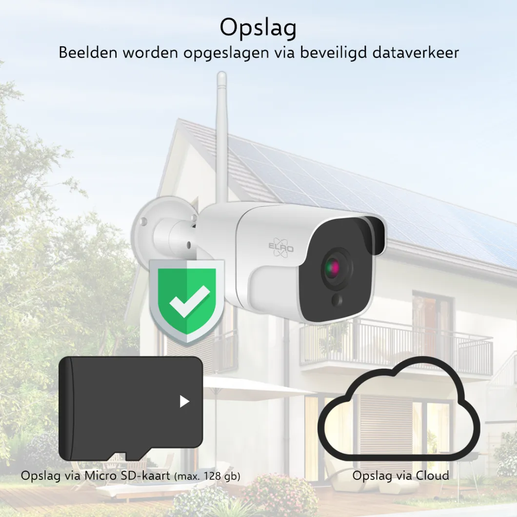 ELRO Outdoor Wifi Ip Beveiligingscamera Met Bewegingsmelder En Nachtzicht – Full Hd 1080P Bewakingscamera – Ip66 Waterdicht (Co7000)