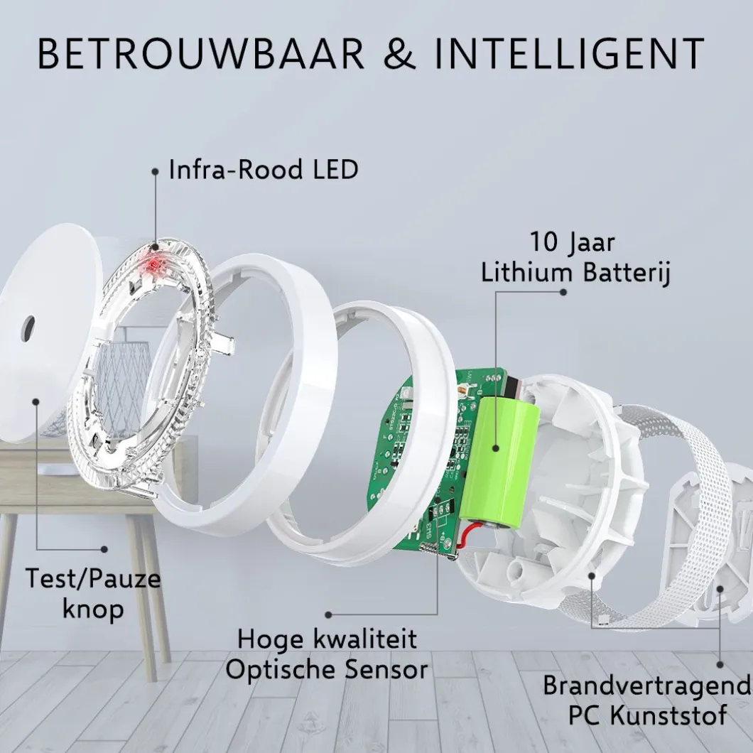 ELRO Rookmelder Compact Design Met 10 Jaar Batterij (Fs8010)