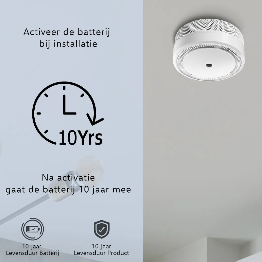 ELRO Rookmelder Compact Design Met 10 Jaar Batterij (Fs8010)