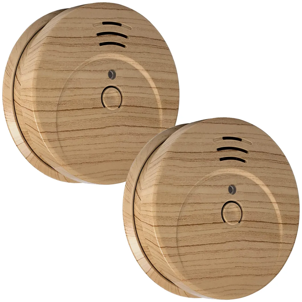 ELRO Rookmelder Met Hout Look En 5 Jaar Batterij - 2-Pack (Fs1605)