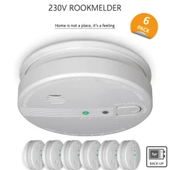 ELRO Rookmelder 230V - 5 Jaar Back-Up Batterij - 6 Pack (Fs1105P)