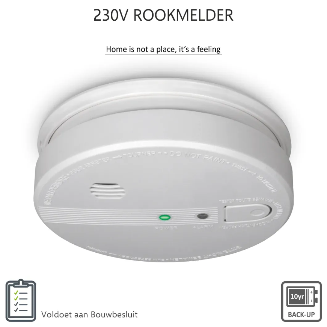 ELRO Rookmelder 230V Koppelbaar - 10 Jaar Back-Up Batterij (Fs1110P)