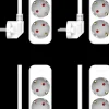 ELRO Stekkerdoos 3-Voudig Met 1,5M Snoer – Kinderbeveiliging – Randaarde Stekker – Max. 3680W – Tuv Getest | 4-Pack (Es103)