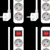 ELRO Stekkerdoos 3-Voudig Met Schakelaar En 1,5M Snoer – Kinderbeveiliging – Randaarde Stekker – Max. 3680W – Tuv Getest | 4-Pack (Es103S)
