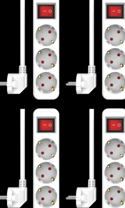 ELRO Stekkerdoos 3-Voudig Met Schakelaar En 1,5M Snoer – Kinderbeveiliging – Randaarde Stekker – Max. 3680W – Tuv Getest | 4-Pack (Es103S)
