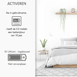 ELRO Ultra Dunne Koolmonoxidemelder Met 10 Jaar Batterij (Fc4610)