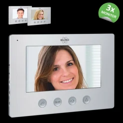 ELRO Video Deur Intercom - 3 Appartementen - Met 3 X 7 Inch Kleurenscherm (Dv477W3)