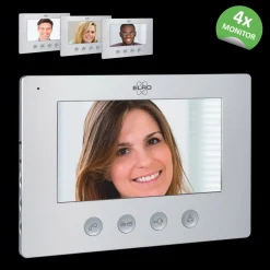 ELRO Video Deur Intercom - 4 Appartementen - Met 4 X 7 Inch Kleurenscherm (Dv477W4)