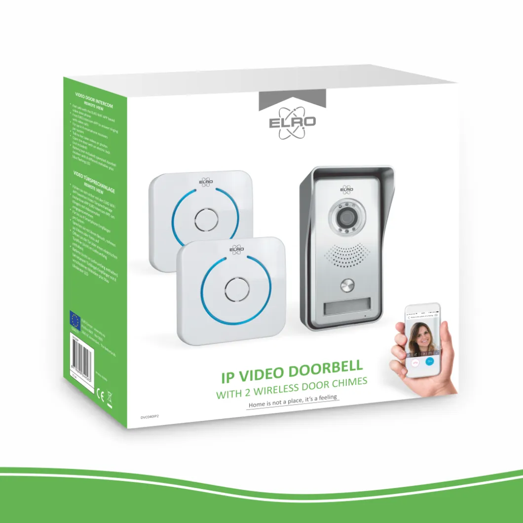 ELRO Wifi Ip Video Deurbel – Met 2X Draadloze Deurgong (Dvc040Ip2)
