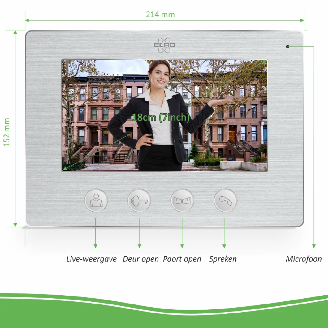 ELRO Wifi Ip Video Deur Intercom – 4 Appartementen (Dv477Ip4)