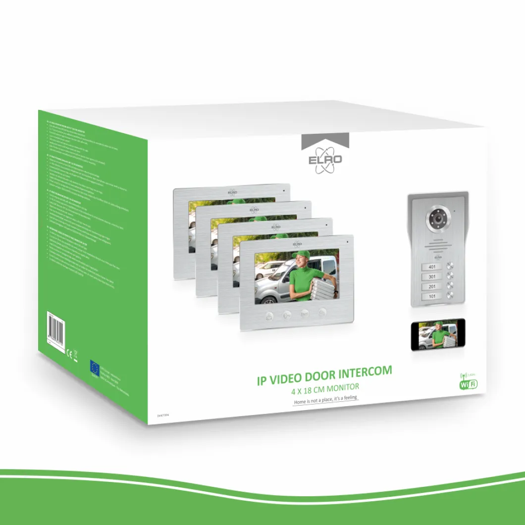 ELRO Wifi Ip Video Deur Intercom – 4 Appartementen (Dv477Ip4)